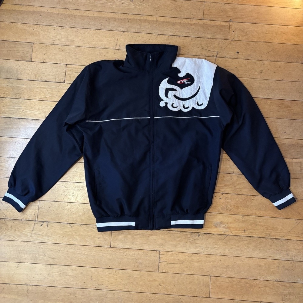 Y2k Windbreaker In Navy With Cloud Embroidery Cor Sport